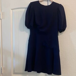 Shoshanna Classic Navy Puff-Sleeve A-Line Dress, Sz 8 NWT